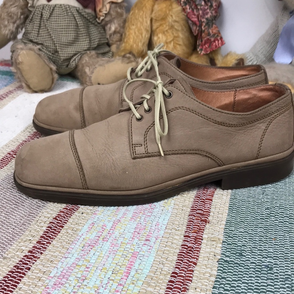 Simard Made in Italy Men's Taupe Lace-Up Derby Shoes